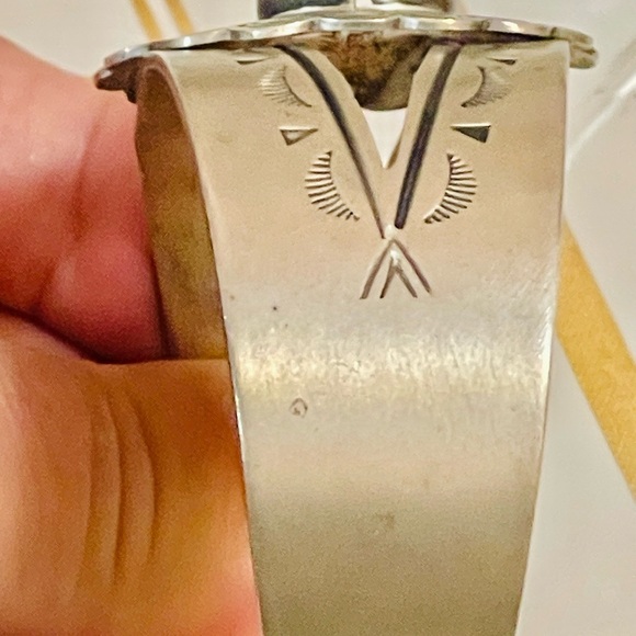 VTG Old Pawn Navajo Native American Sterling Turquoise Cuff Bracelet Sz 6.5 - Picture 13 of 13